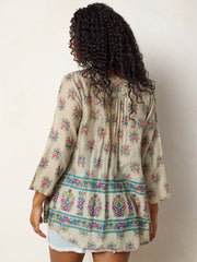 Cotton Tunic-In-A-Bag - Antique Blossoms Beige
