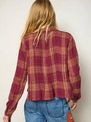 Montana Top - Cranberry Rust Plaid
