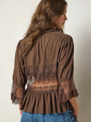 Faye Lace Top - Brown