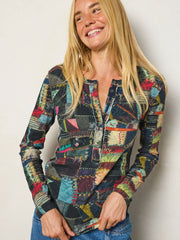 Layer Up Ribbed Henley - Artisan Stitches Multi